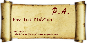 Pavlics Alóma névjegykártya